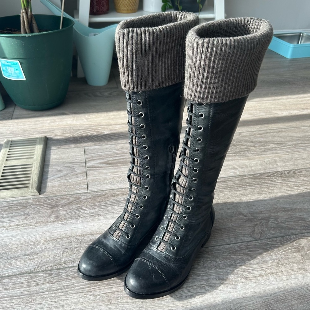 COPY - Cole Haan Nike Air Granny  Goth Equestrian Leather Riding Boots